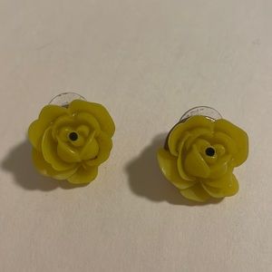 Yellow flower Betsy Johnson stud earrings